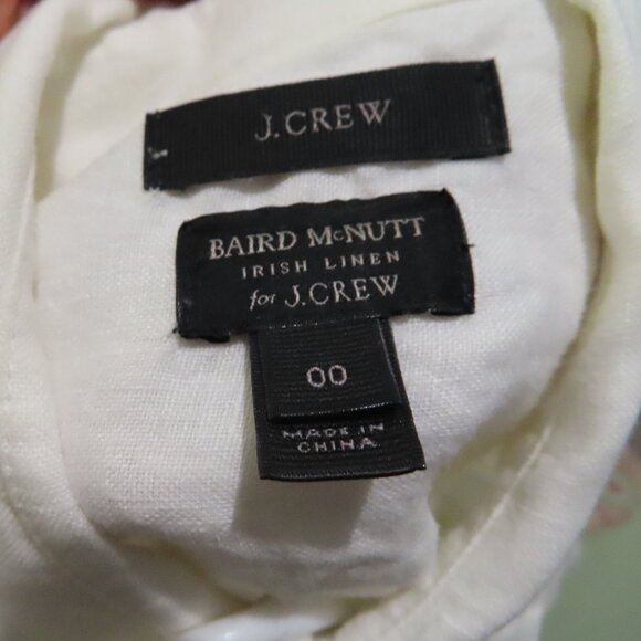J.Crew White Irish Linen Cargo Style Pullover Size 00 - Picture 7 of 7